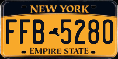 NY license plate FFB5280
