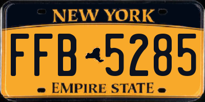 NY license plate FFB5285