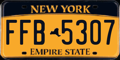 NY license plate FFB5307