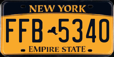 NY license plate FFB5340