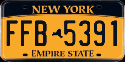 NY license plate FFB5391