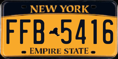 NY license plate FFB5416
