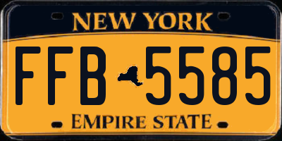 NY license plate FFB5585