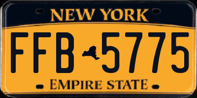 NY license plate FFB5775