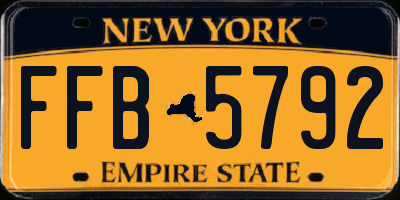 NY license plate FFB5792