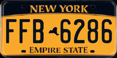 NY license plate FFB6286