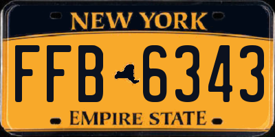 NY license plate FFB6343