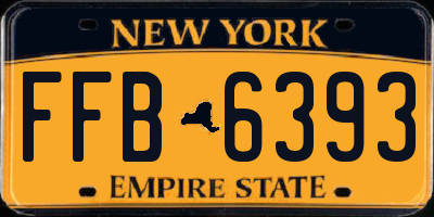 NY license plate FFB6393