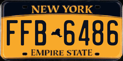 NY license plate FFB6486