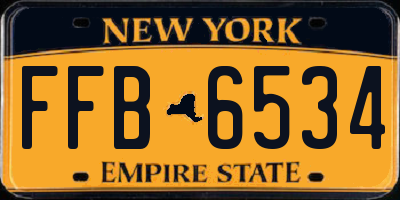 NY license plate FFB6534