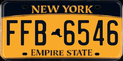 NY license plate FFB6546