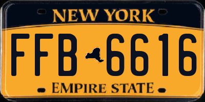 NY license plate FFB6616