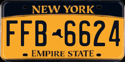 NY license plate FFB6624