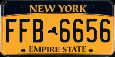 NY license plate FFB6656