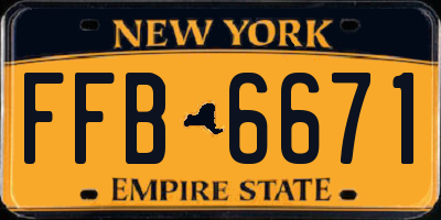 NY license plate FFB6671