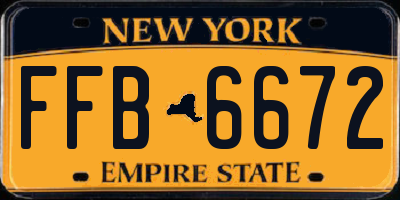 NY license plate FFB6672