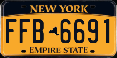 NY license plate FFB6691