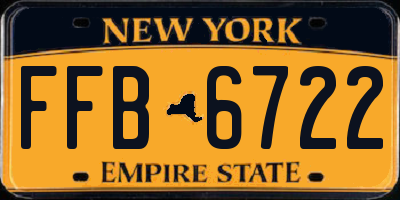 NY license plate FFB6722