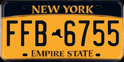 NY license plate FFB6755