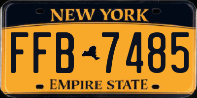 NY license plate FFB7485
