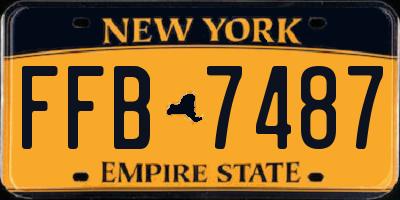 NY license plate FFB7487