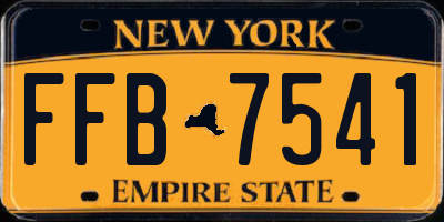 NY license plate FFB7541
