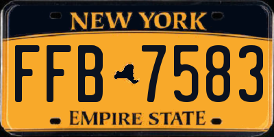 NY license plate FFB7583