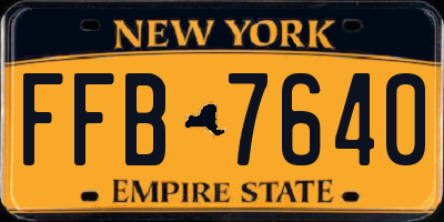 NY license plate FFB7640