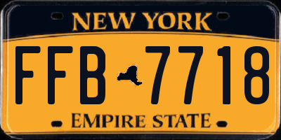 NY license plate FFB7718
