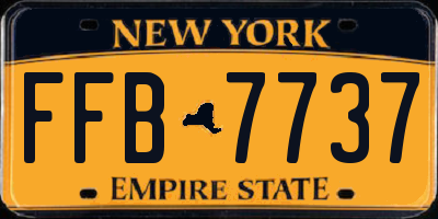 NY license plate FFB7737