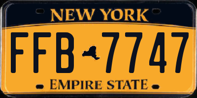 NY license plate FFB7747
