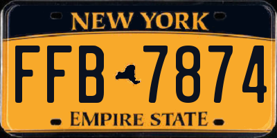 NY license plate FFB7874