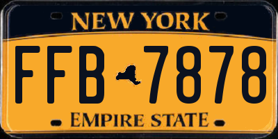 NY license plate FFB7878