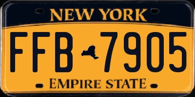 NY license plate FFB7905