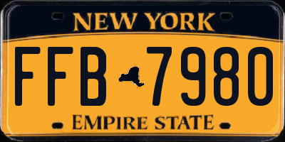 NY license plate FFB7980