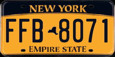 NY license plate FFB8071