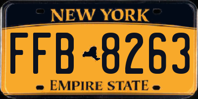 NY license plate FFB8263