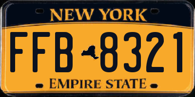 NY license plate FFB8321