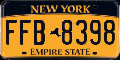 NY license plate FFB8398