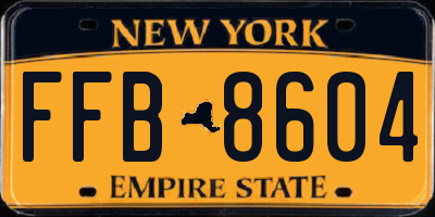 NY license plate FFB8604