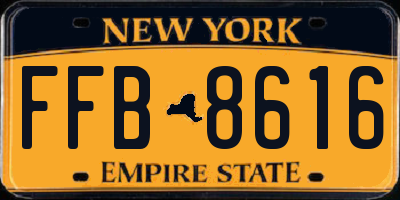 NY license plate FFB8616