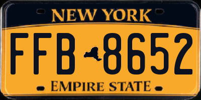 NY license plate FFB8652