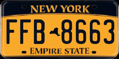 NY license plate FFB8663