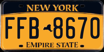NY license plate FFB8670
