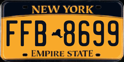 NY license plate FFB8699
