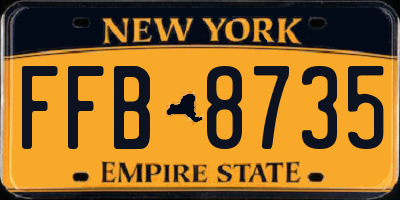 NY license plate FFB8735