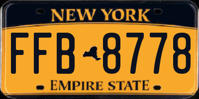 NY license plate FFB8778