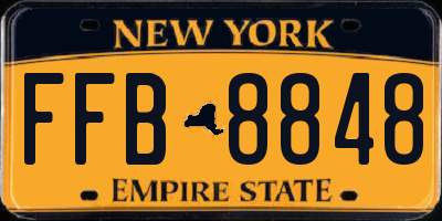 NY license plate FFB8848