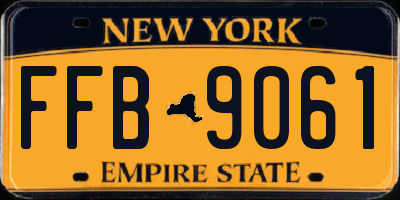 NY license plate FFB9061
