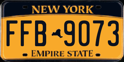 NY license plate FFB9073